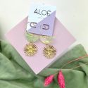 Aloë X Utility 24k Gold Plated Half Moon & Sun Hoops