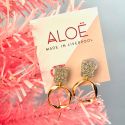 Aloë Iridescent Silver Glitter Irregular Mini Hoops