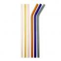 Reusable Coloured Glass Straws 