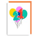 Age Balloon 21 Card