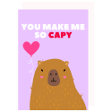Capybara Valentines Card
