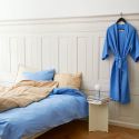 Hay Waffle Bathrobe - Sky Blue