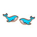 Robin Valley Hand Painted Blue Whale Earrings