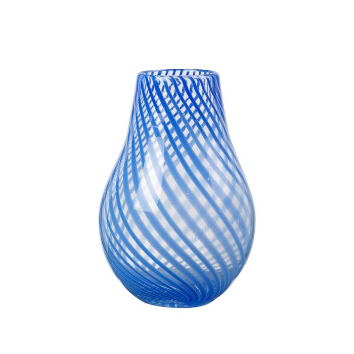 Broste Copenhagen Ada Vase - Stripe Intense Blue