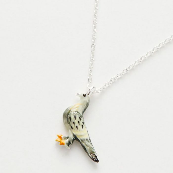 Fable England Enamel Pigeon Short Necklace