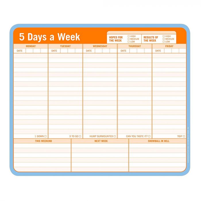 5 Days a Week Paper Mousepad