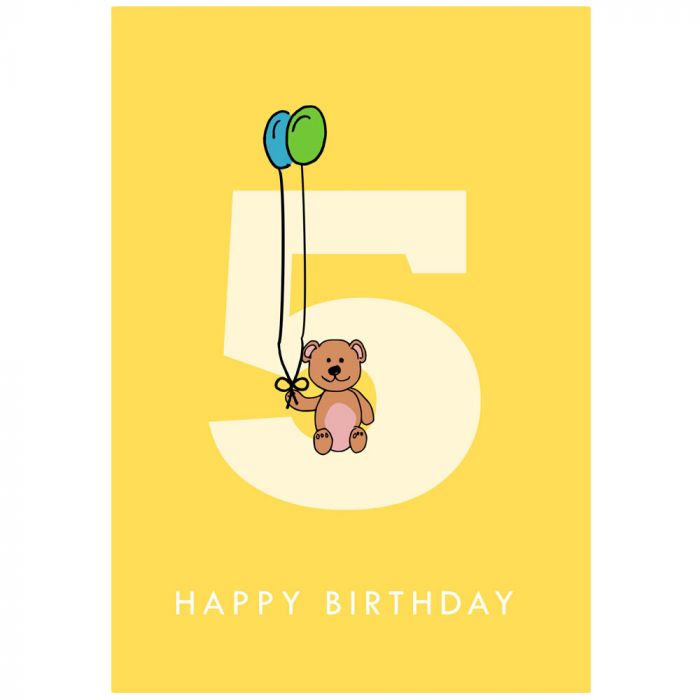 Happy 5th Birthday - Teddy Bear
