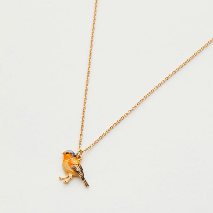 Fable England Enamel Chaffinch Short Necklace