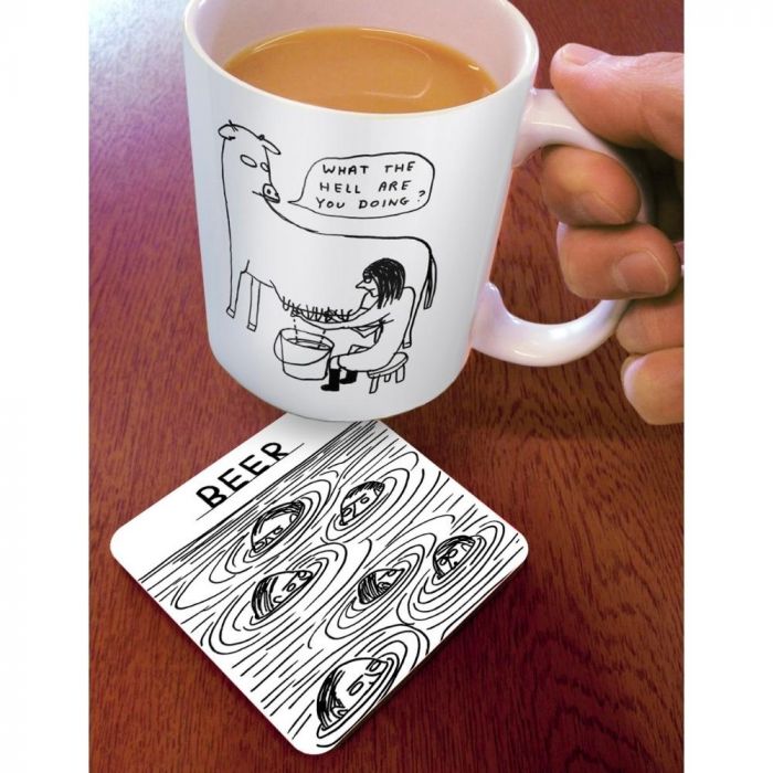 David Shrigley Beer Swimmers Coaster