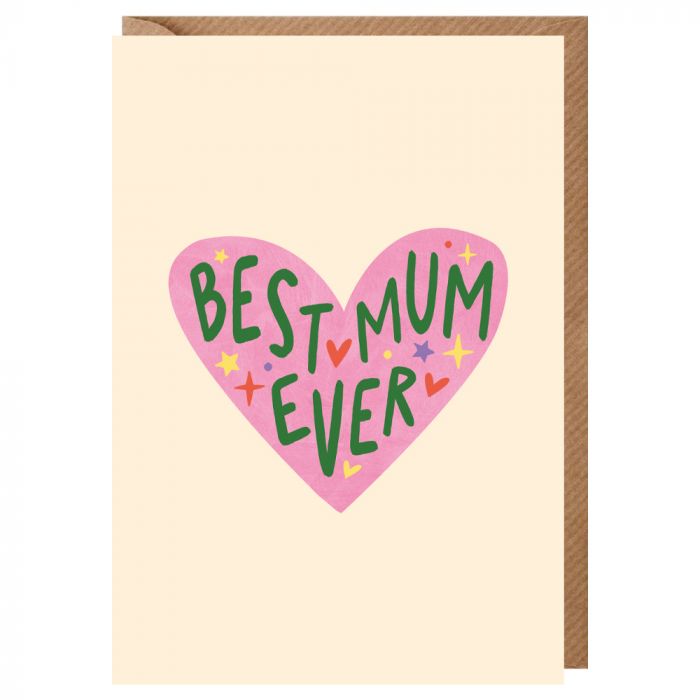Best Mum Ever Heart Mother's Day Card