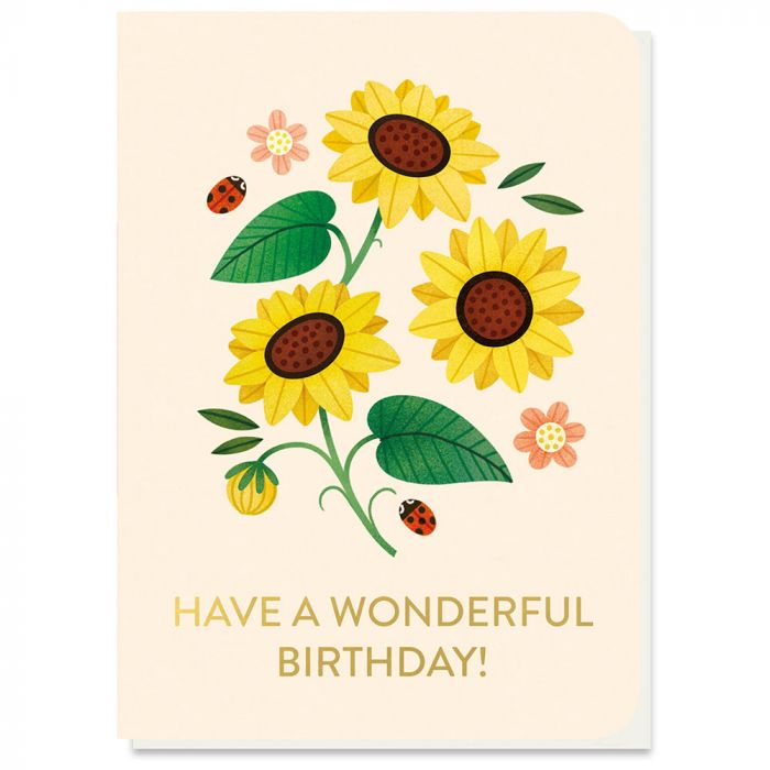 Wonderful Birthday Dwarf Sunflowers Seed Card