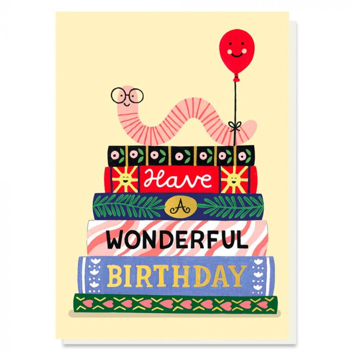 Birthday Book Card Book Lovers Bookworm Happy Birthday Card Happy Birthday  Book Card Book Birthday Card Card for Book Lovers 