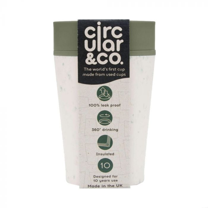 Circular&Co (formerly rCup) Cream and Green Travel Mug 8oz 