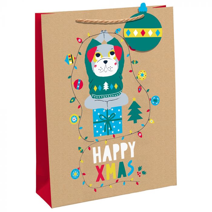 Large Merry Xmas Dog Gift Bag