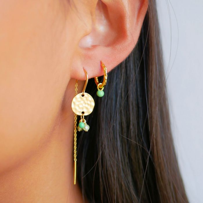 Enamel Copenhagen Belle Hoop Earrings - Dusty Green