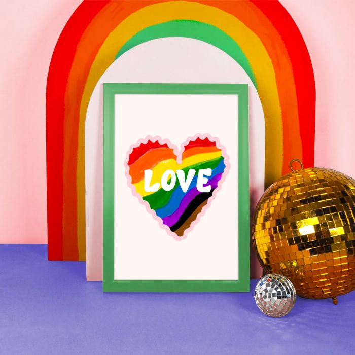 Eleanor Bowmer x Manchester Pride Rainbow Heart A3 Print