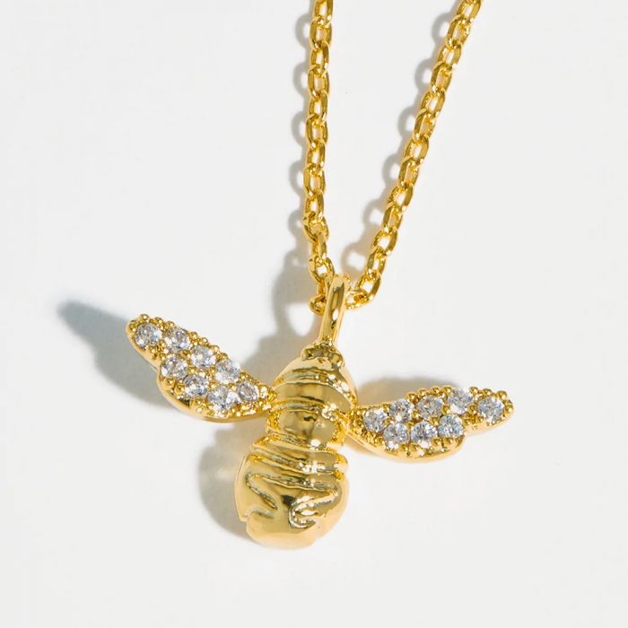 Estella Bartlett CZ Gold Bee Necklace