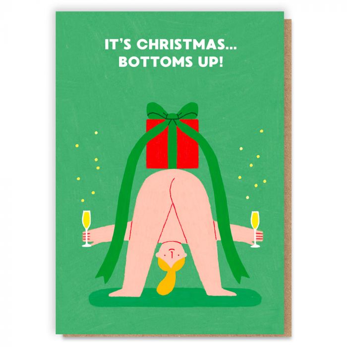 Festive Bottoms Up Christmas Card