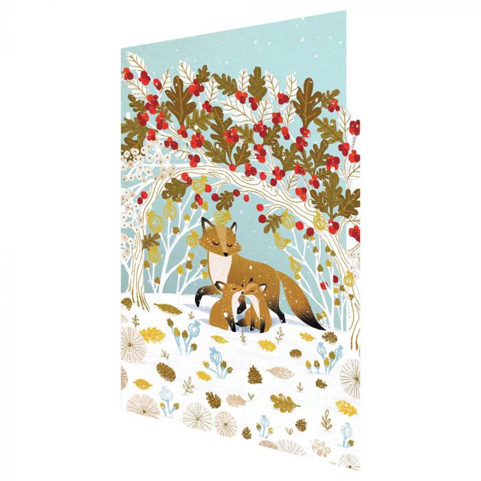 Paw Prints In The Snow Christmas Card