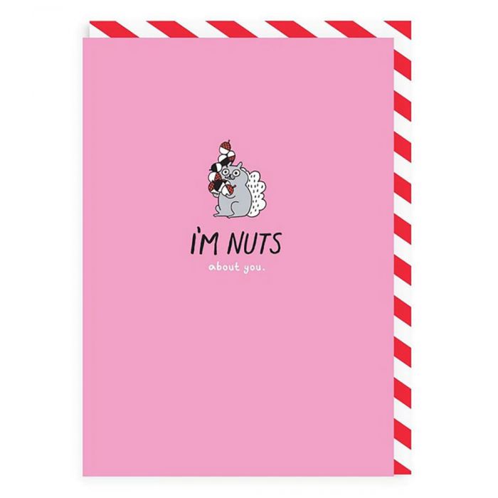 Nuts About You Enamel Pin Valentines Card