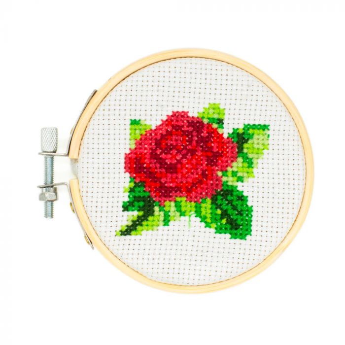 Mini Cross Stitch Kit - Rose