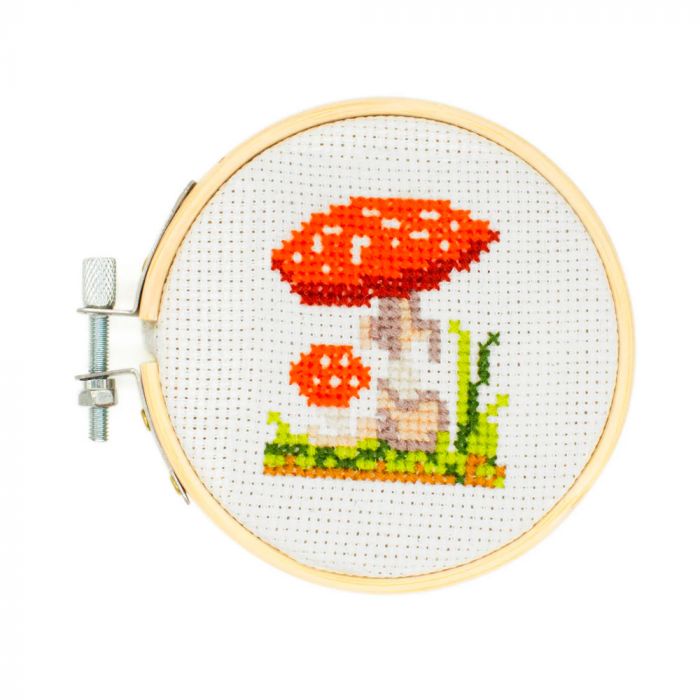 Mini Cross Stitch Kit - Mushroom