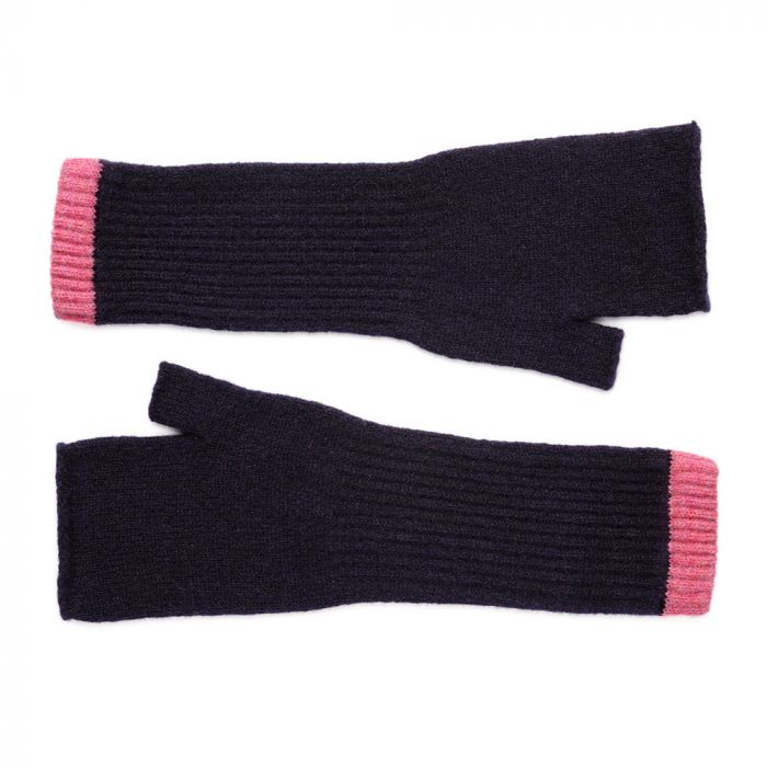 Robert Mackie Ladies Maidens Ladies Mittens - Navy & Pink