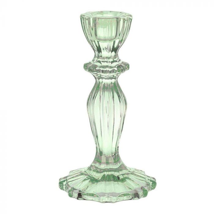 Green Glass Candle Holder