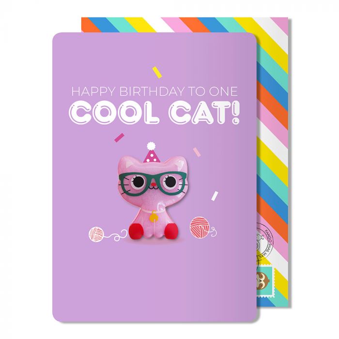 Birthday Cat Magnet Card