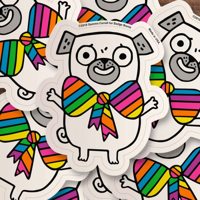 Big Sticker Pride Pug