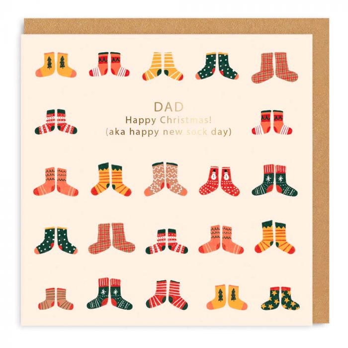 Dad New Sock Happy Christmas Card