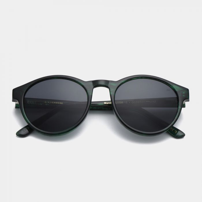 A Kjaerbede Marvin Sunglasses - Green Marble Transparent 