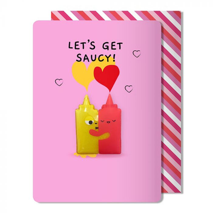 Lets Get Saucy Magnet Valentines Card