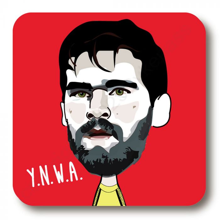 Alisson Becker Red Wooden Coaster