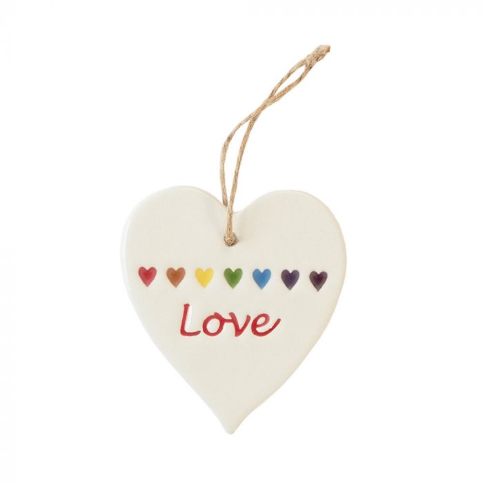 Broadlands Ceramic Heart Love With Rainbow Decoration 