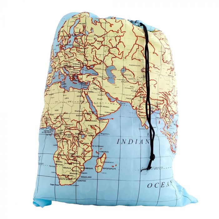 Kikkerland Maps Travel Laundry Bag