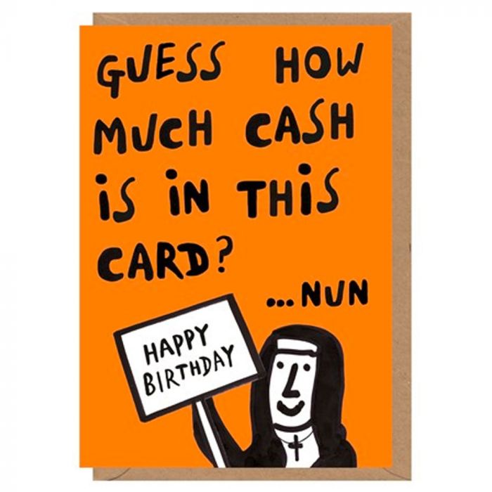 Money Nun Birthday Card