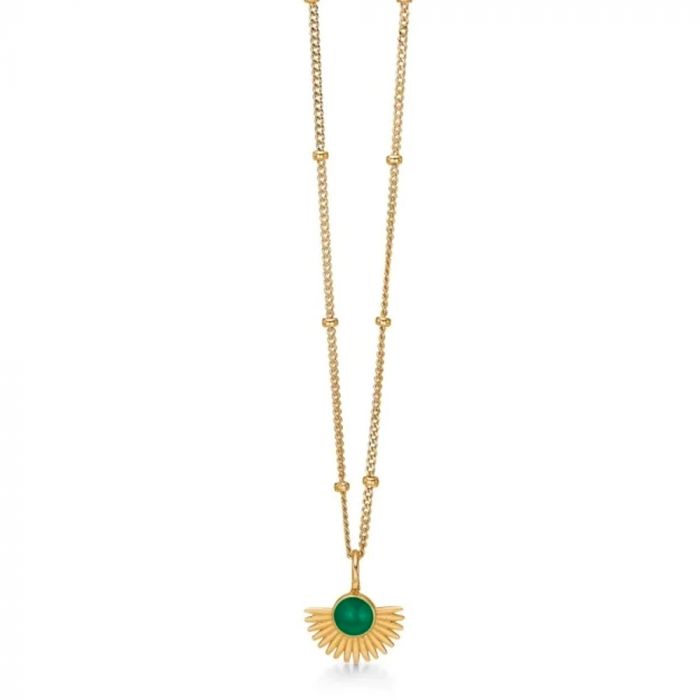 Enamel Copenhagen Soleil Necklace - Petrol Green 