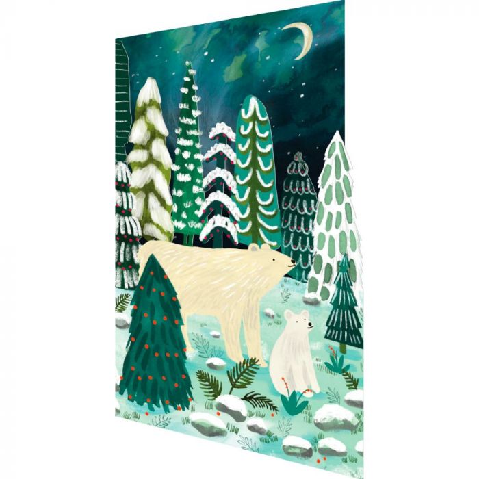 Northern Lights Laser Cut Christmas Card