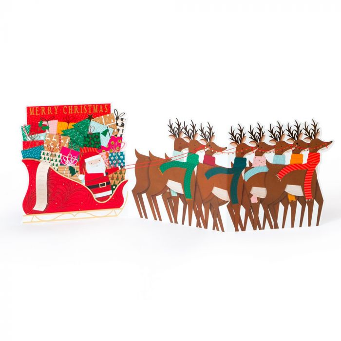 Santa & Reindeers Christmas Card