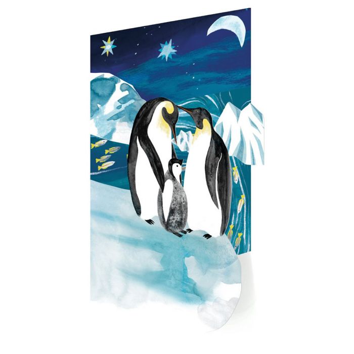 Penguin Trio Lasercut Christmas Card