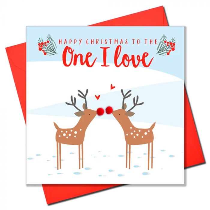 Kissing Reindeers The One I Love Card