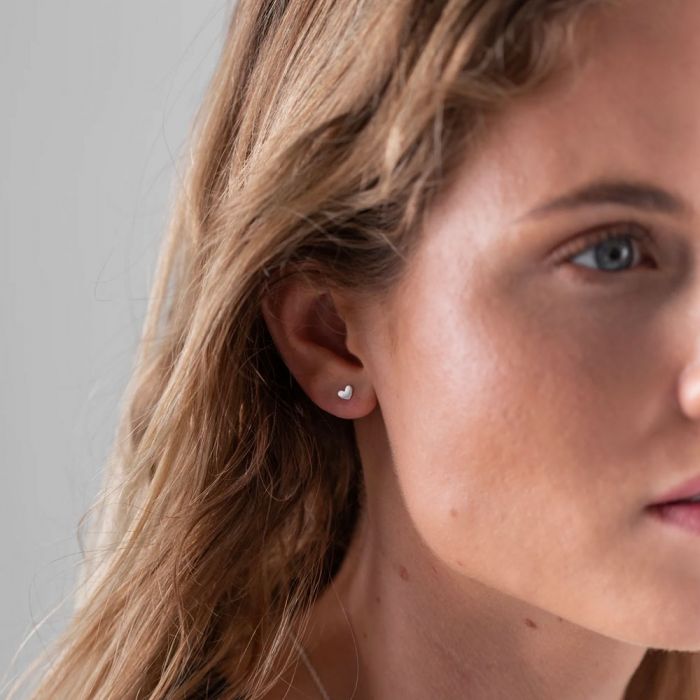 One Eight Tiny Heart Stud Earrings