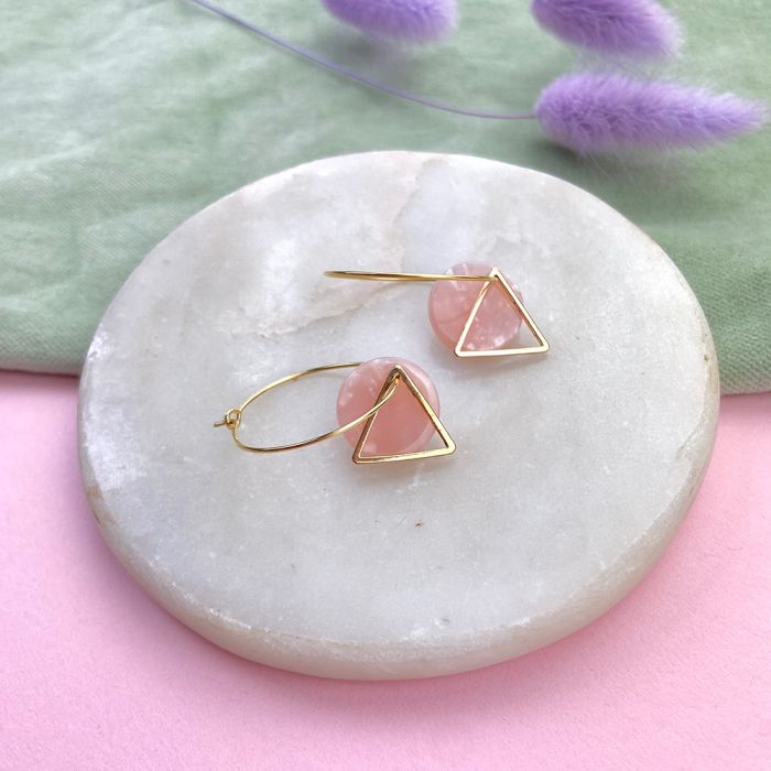 Aloë X Utility 24k Gold Plated Pink Disc Hoops