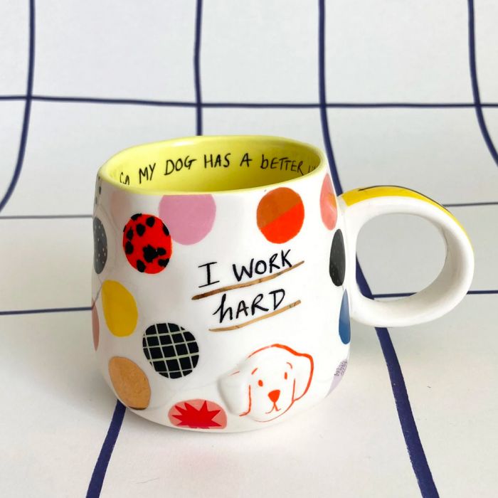 I Work Hard Dog Mug 