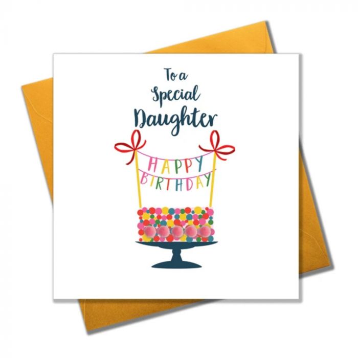Happy Birthday Special Daughter Pom Pom Card