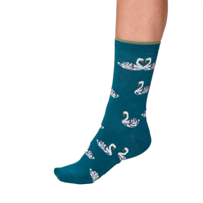 Ladies Soft Bamboo Cigno Socks Size 4-7 Dark Navy by Thought Socks