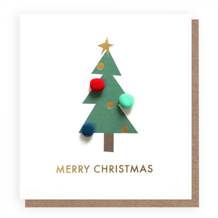 Mini Pom Merry Christmas Tree Card