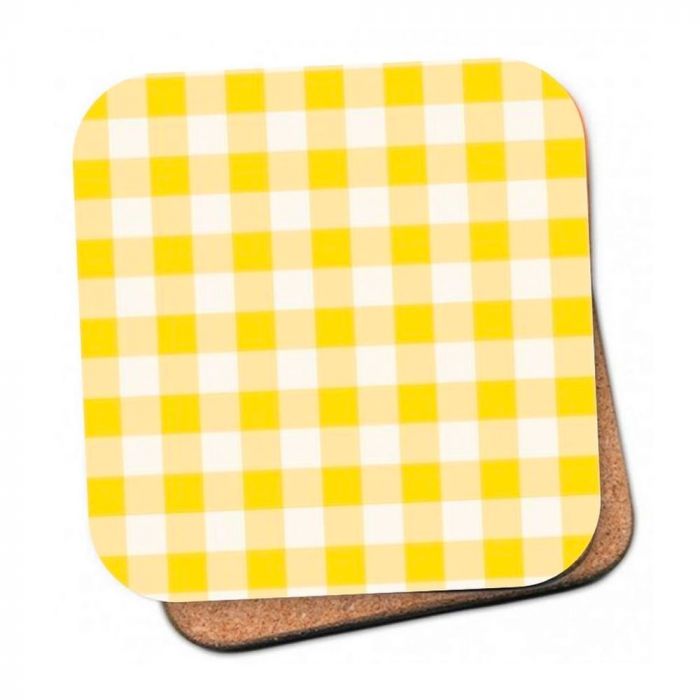 Yellow Gingham Coaster