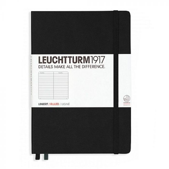 Leuchtturm1917 A5 Ruled Notebook - Black